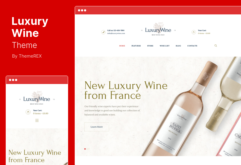 Luxury Wine Theme - Liquor Store & Vineyard WordPress Theme