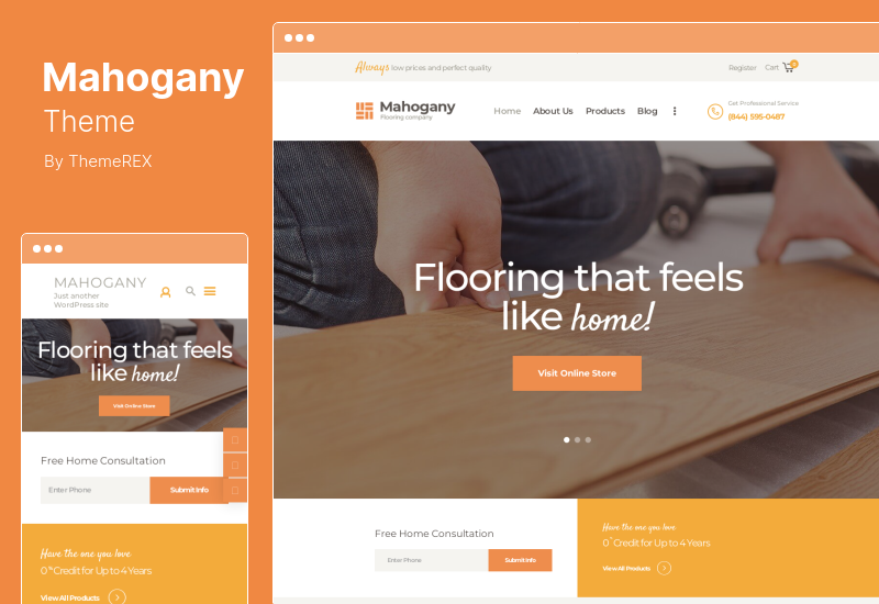 Mahogany Theme - Carpenting Woodwork & Flooring Company WordPress Theme