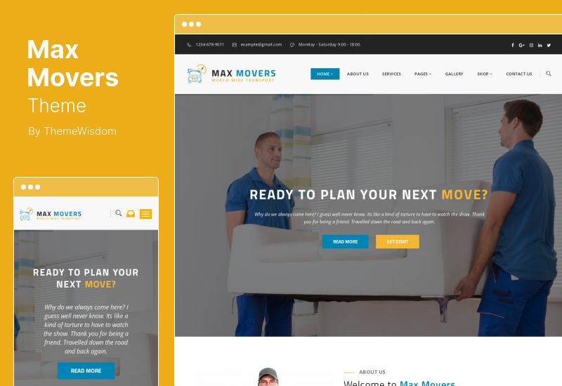 Max Movers Theme - Moving Company WordPress Theme