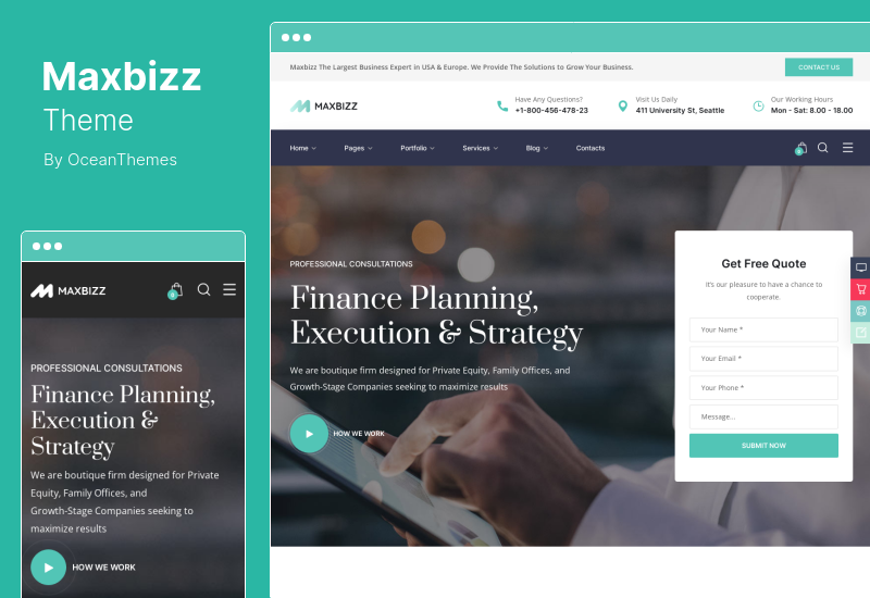 Maxbizz Theme - Consulting & Financial Elementor WordPress Theme