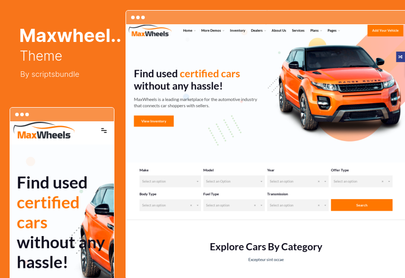 Maxwheels Theme - Car Dealer Automotive & Classified Multivendor WordPress Theme