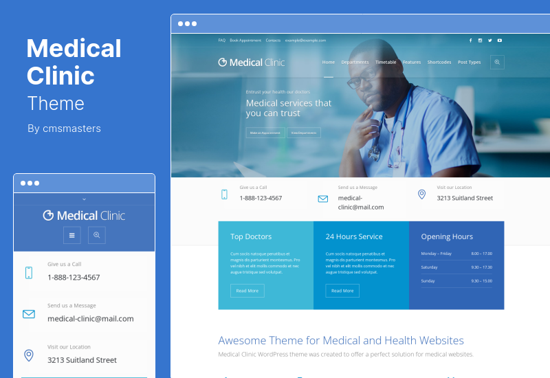 Medical Clinic Theme - Doctor and Hospital Health WordPress Theme