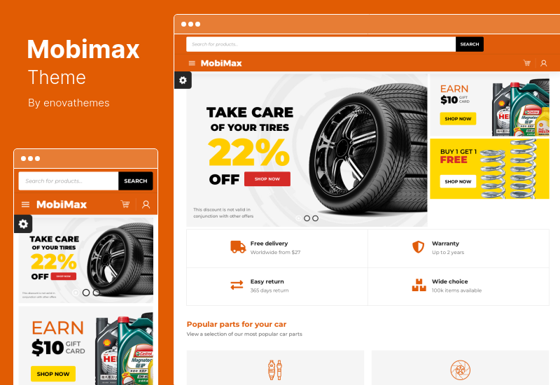 Mobimax Theme - Auto Parts WordPress Theme