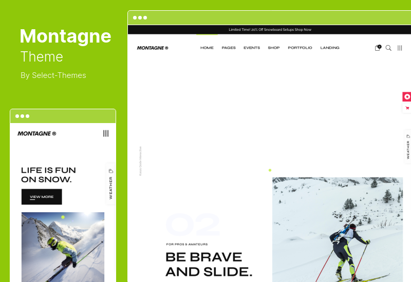 Montagne Theme - Winter Sports & Ski Resort WordPress Theme