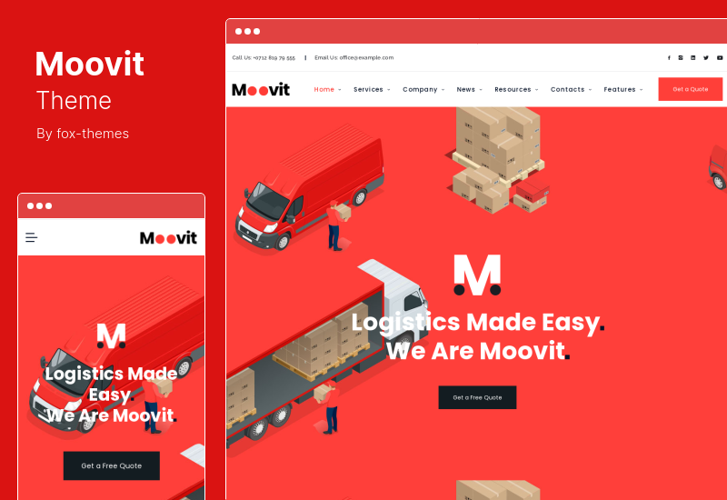 Moovit Theme - Transportation Logistics WordPress Theme