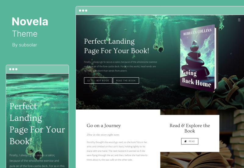Novela Theme - Book Landing & Reading WordPress Theme