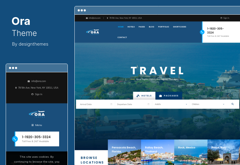 Ora Theme - Travel Booking WordPress Theme