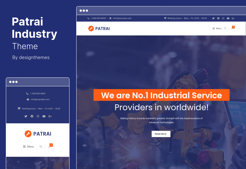 Patrai Industry Theme - Industrial WordPress Theme