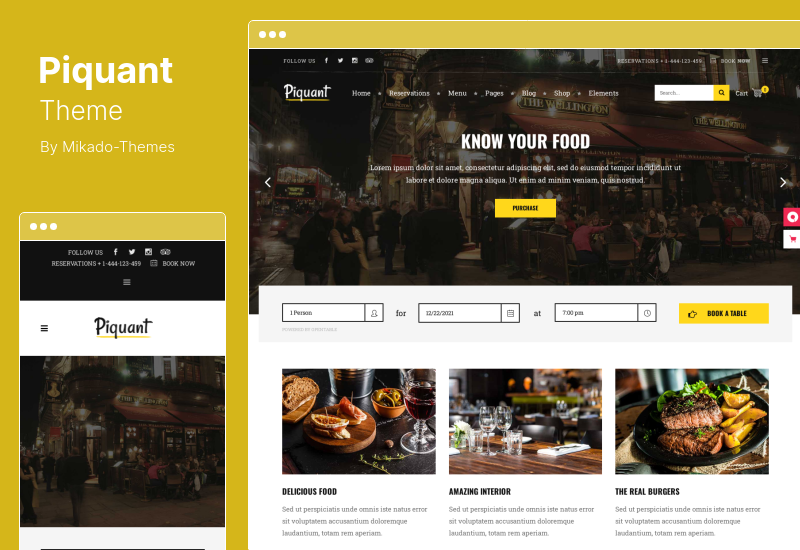 Piquant Theme - Restaurant, Bar & Café WordPress Theme