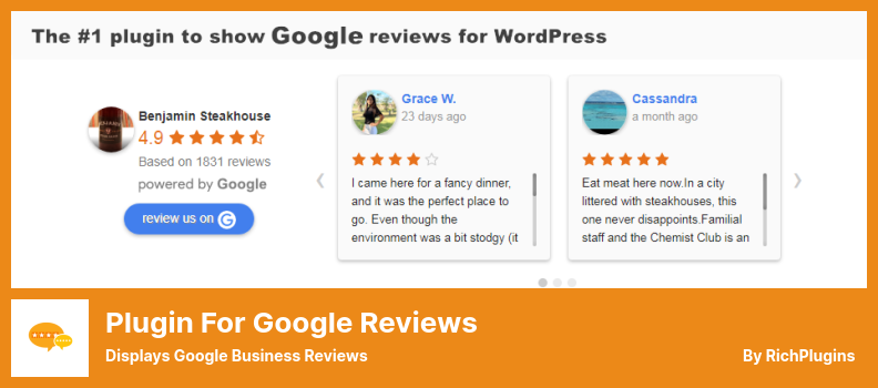 Plugin for Google Reviews Plugin - Displays Google Business Reviews