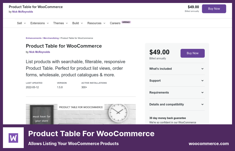 Product Table for WooCommerce Plugin - Allows Listing Your WooCommerce Products