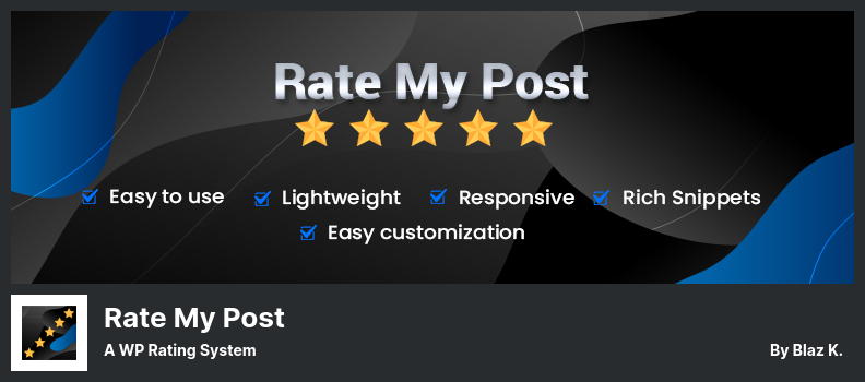 Rate my Post Plugin - A WP Rating System