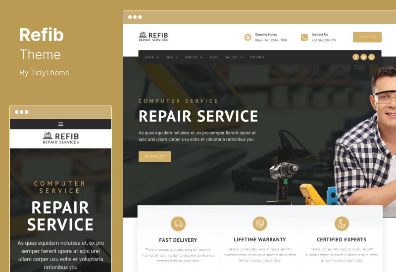 Refib Theme - Digital Repair Service WordPress Theme