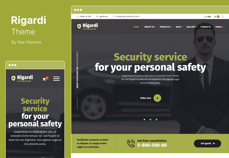 Rigardi Theme - CCTV Security Company & Body Guard WordPress Theme