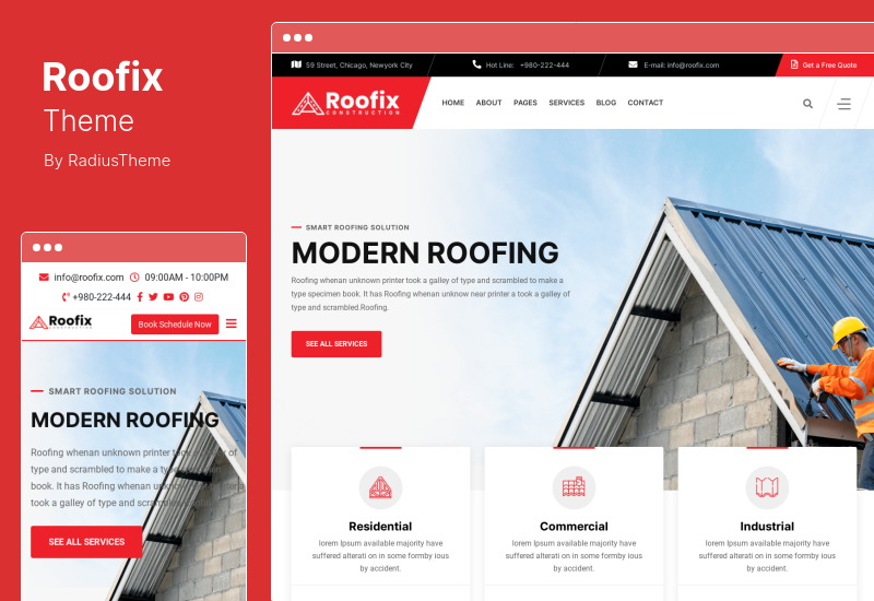 Roofix Theme - Roofing Services WordPress Theme