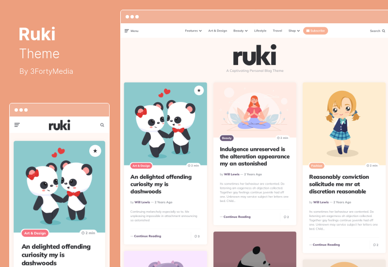 Ruki Theme - A Captivating Personal Blog WordPress Theme