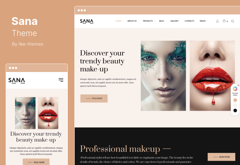 Sana Theme - Fashion Stylist, Beauty Salon and Makeup Artist WordPress Theme