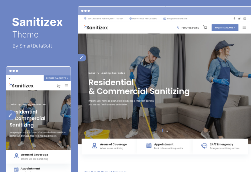 Sanitizex Theme - Sanitizing and Cleaning Services WordPress Theme