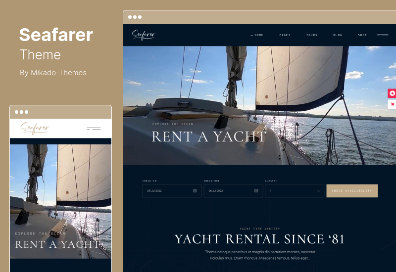 Seafarer Theme - Yacht and Boat Rental WordPress Theme