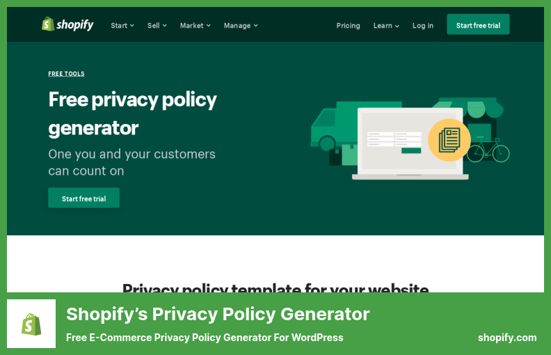 Shopify’s Privacy Policy Generator Plugin - Free E-Commerce Privacy Policy Generator​ for WordPress