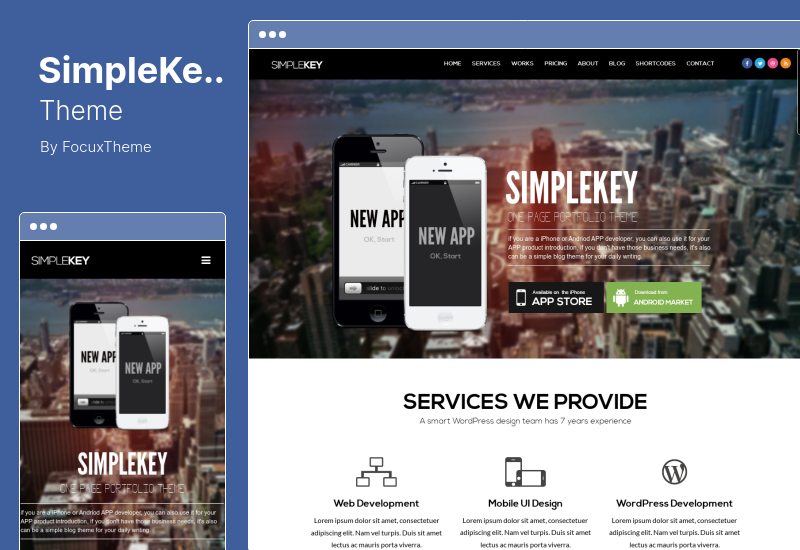 SimpleKey Theme - One Page Portfolio WordPress Theme