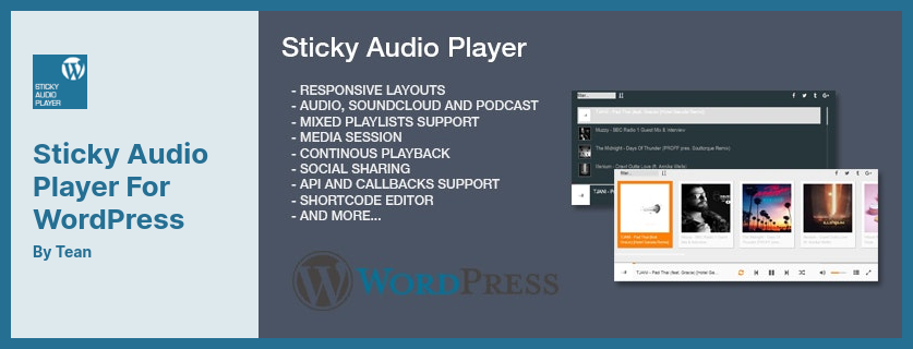 Sticky Audio Player for WordPress Plugin - A Modern Audio Player for Your Website