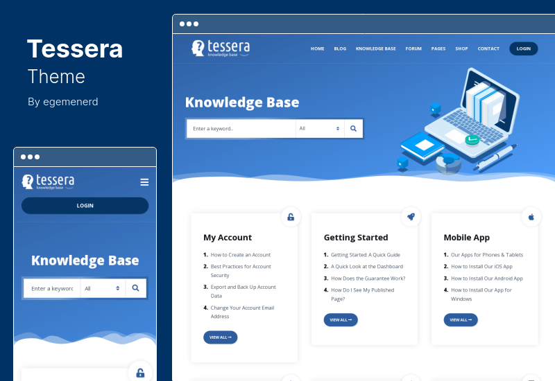 Tessera Theme - Knowledge Base & Support Forum WordPress Theme