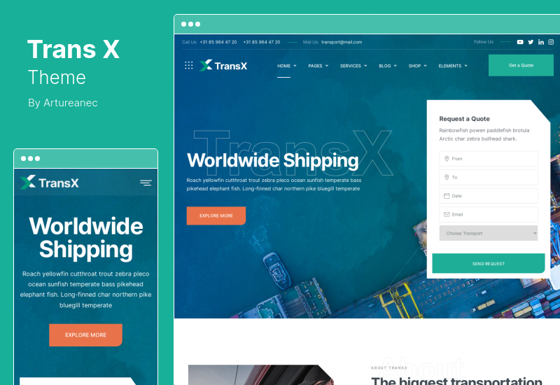 TransX Theme - Transportation & Logistics WordPress Theme
