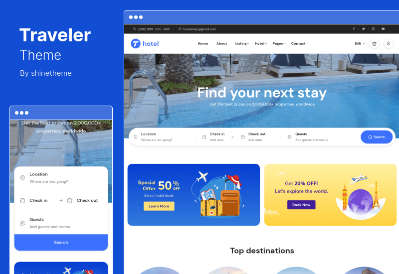 Traveler Theme - Travel Booking WordPress Theme
