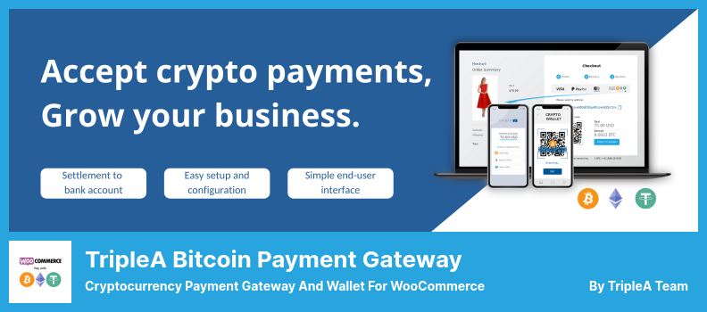 TripleA Cryptocurrency Payment Gateway for WooCommerce Plugin - Cryptocurrency Payment Gateway And Wallet for WooCommerce