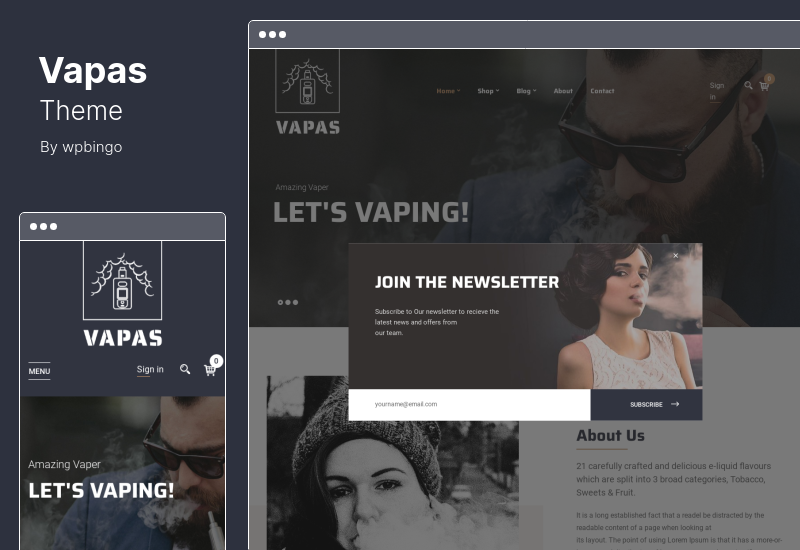 Vapas Theme - Vape Store WooCommerce WordPress Theme