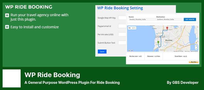 WP Ride Booking Plugin - A General Purpose WordPress Plugin for Ride Booking