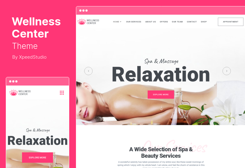 WellnessCenter Theme -  Wellness, Spa and Salon WordPress Theme