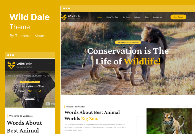 WildDale Theme - Jungle Safari WordPress Theme