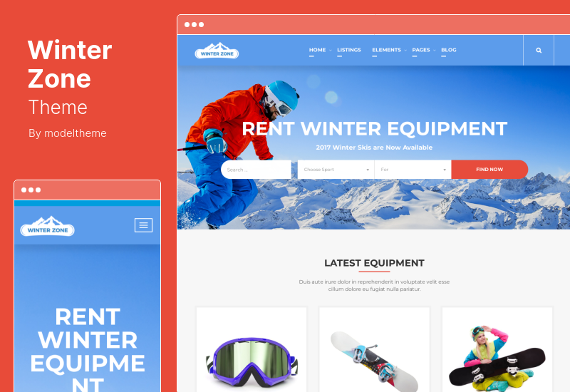 WinterZone Theme - Ski & Winter Sports WordPress Theme