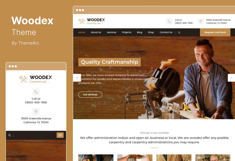 Woodex Theme - Carpenter and Craftman Business WordPress Theme