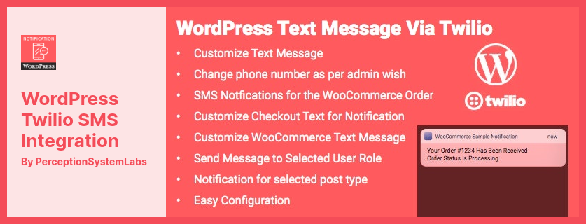 WordPress Twilio SMS Integration Plugin - A WordPress Text Notification