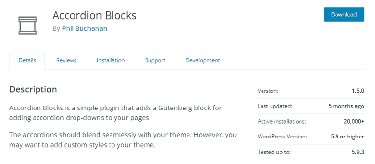 Accordion Block WordPress Plugin