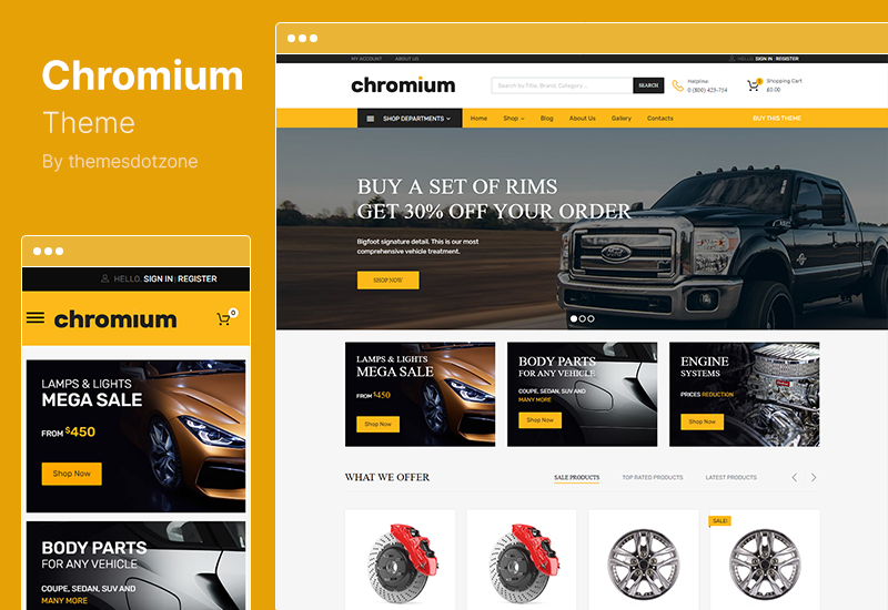 Chromium Theme - Auto Parts Shop Elementor WordPress Theme