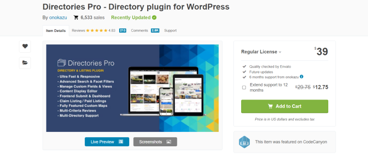 Directories Pro WordPress plugin