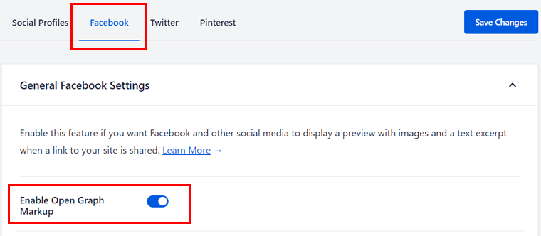 Enable Facebook Open Graph Markup