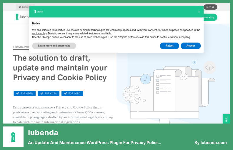 iubenda Plugin - an Update and Maintenance WordPress Plugin for Privacy Policies