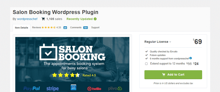 Salon Booking WordPress Plugin