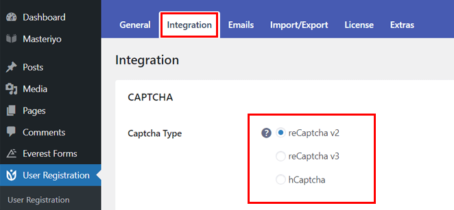 Select Captcha Type