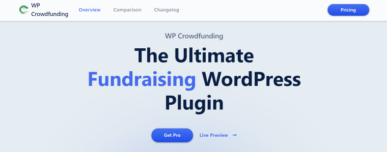 WP Crowdfunding plugin homepage