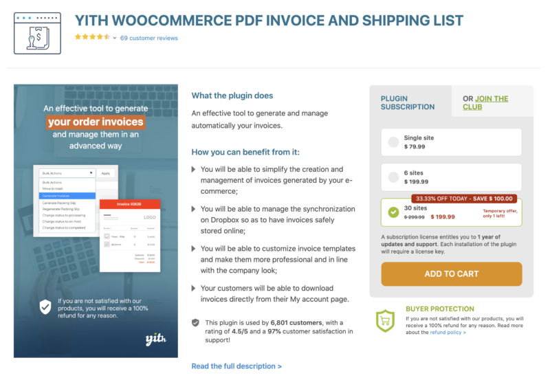 YITH WooCommerce PDF Invoice plugin
