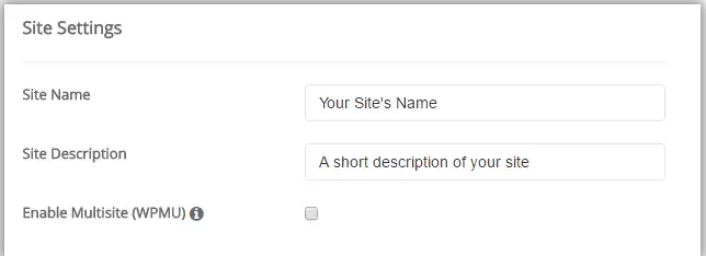 Setting your site name