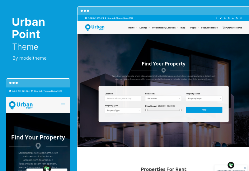 UrbanPoint Theme - House Selling & Rental WordPress Theme