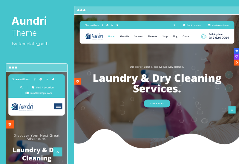Aundri Theme - Dry Cleaning Services WordPress Theme