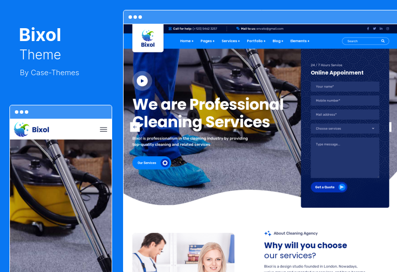 Bixol Theme - Cleaning Services WordPress Theme